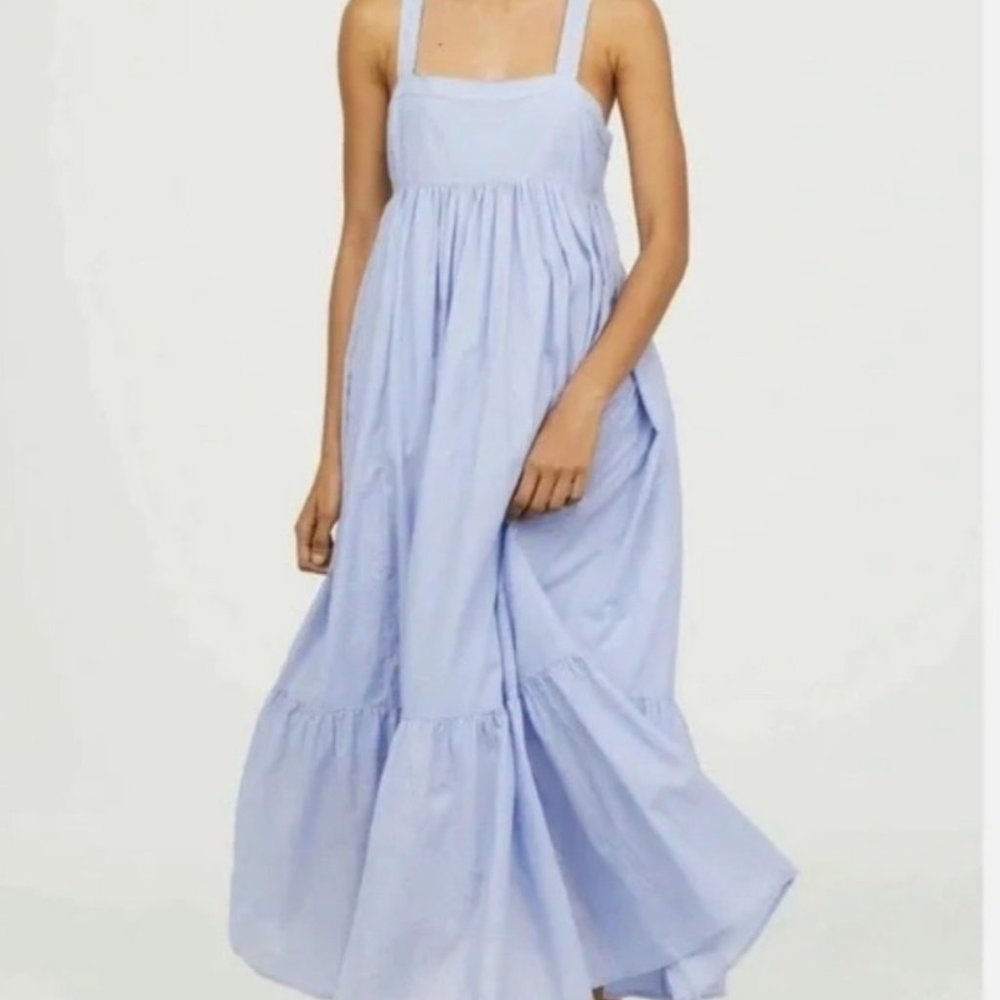 H&M Blue Cross Strap Prarie Maxi Dress
